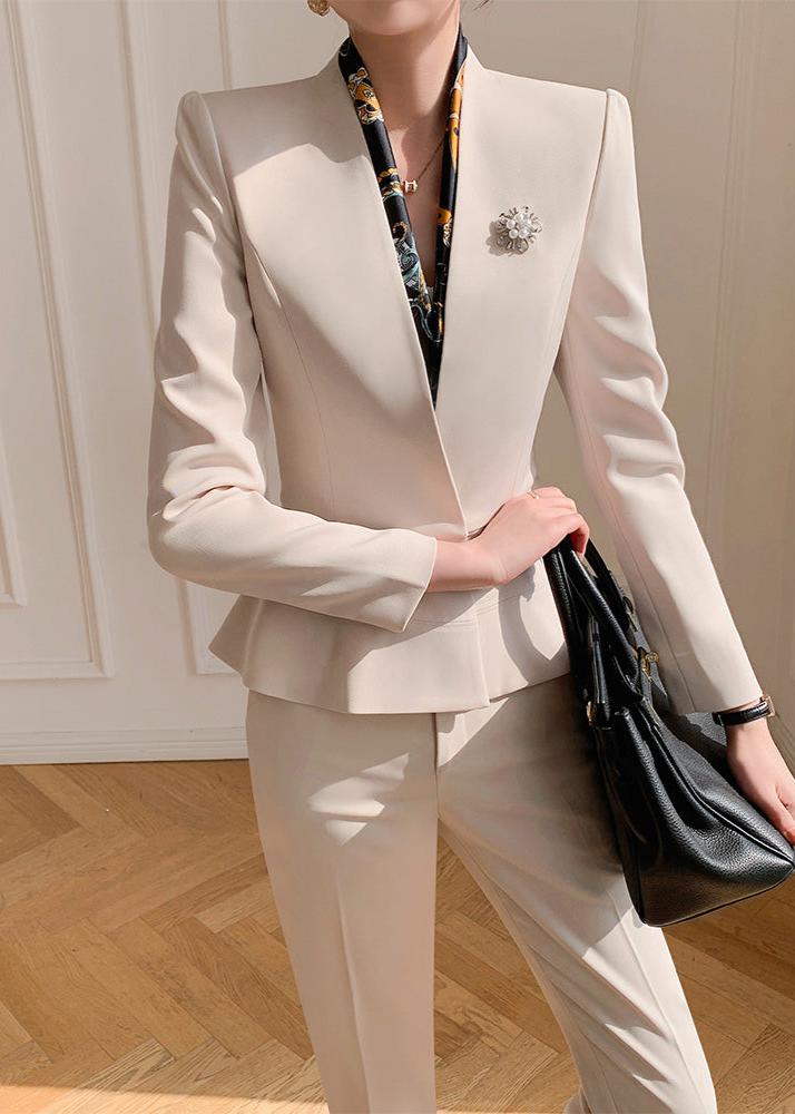 Peplum jacket pants suit R6