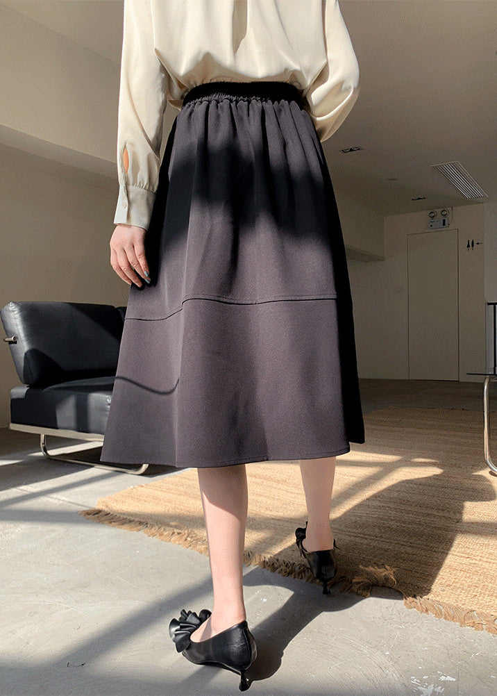 High Waist A-Line Midi Skirt R108