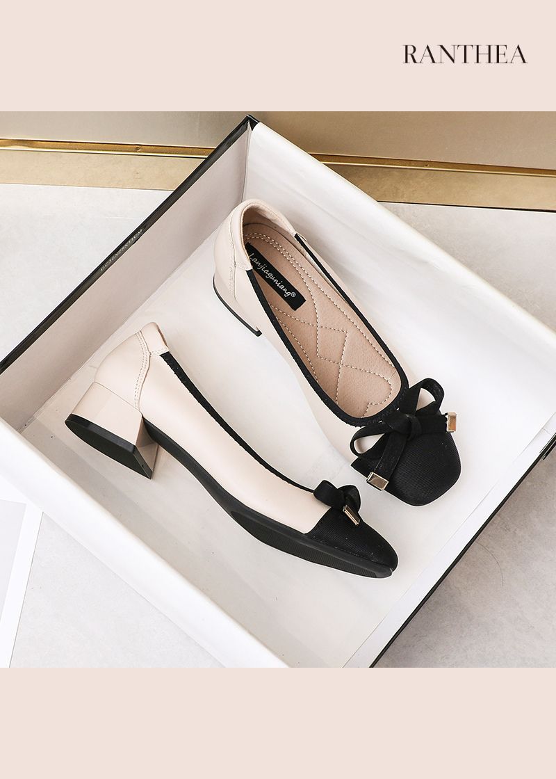 Bicolor ribbon pumps R17