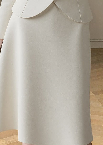 Stand Collar Long Sleeve Blazer & A-Line Skirt Set R115