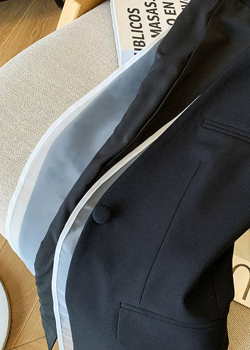 Layered Half Sleeve Collarless Jacket R133