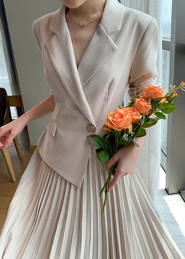 Pleated Combo Tailored Dress R59