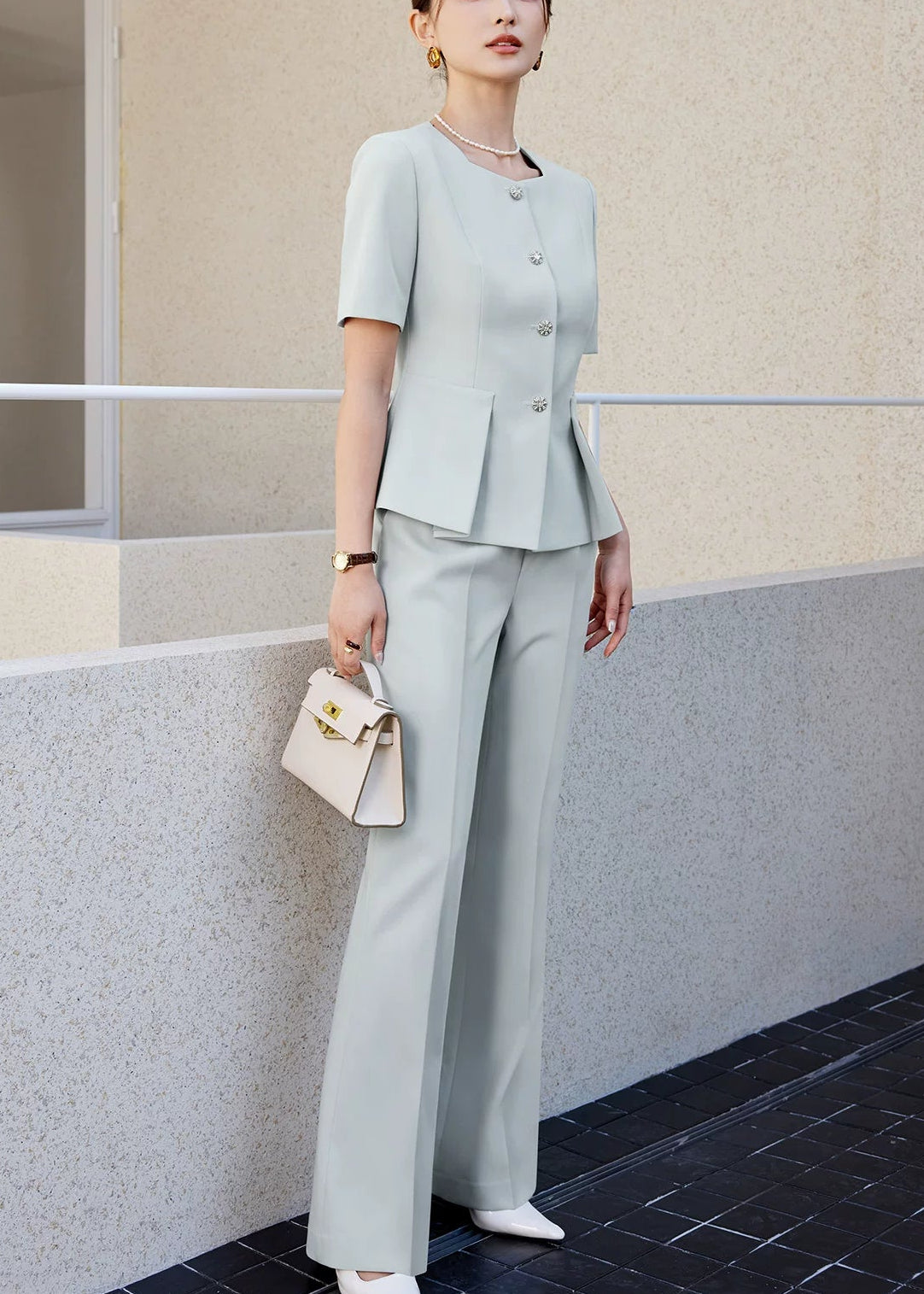 Grace Short Sleeve Peplum Set R88