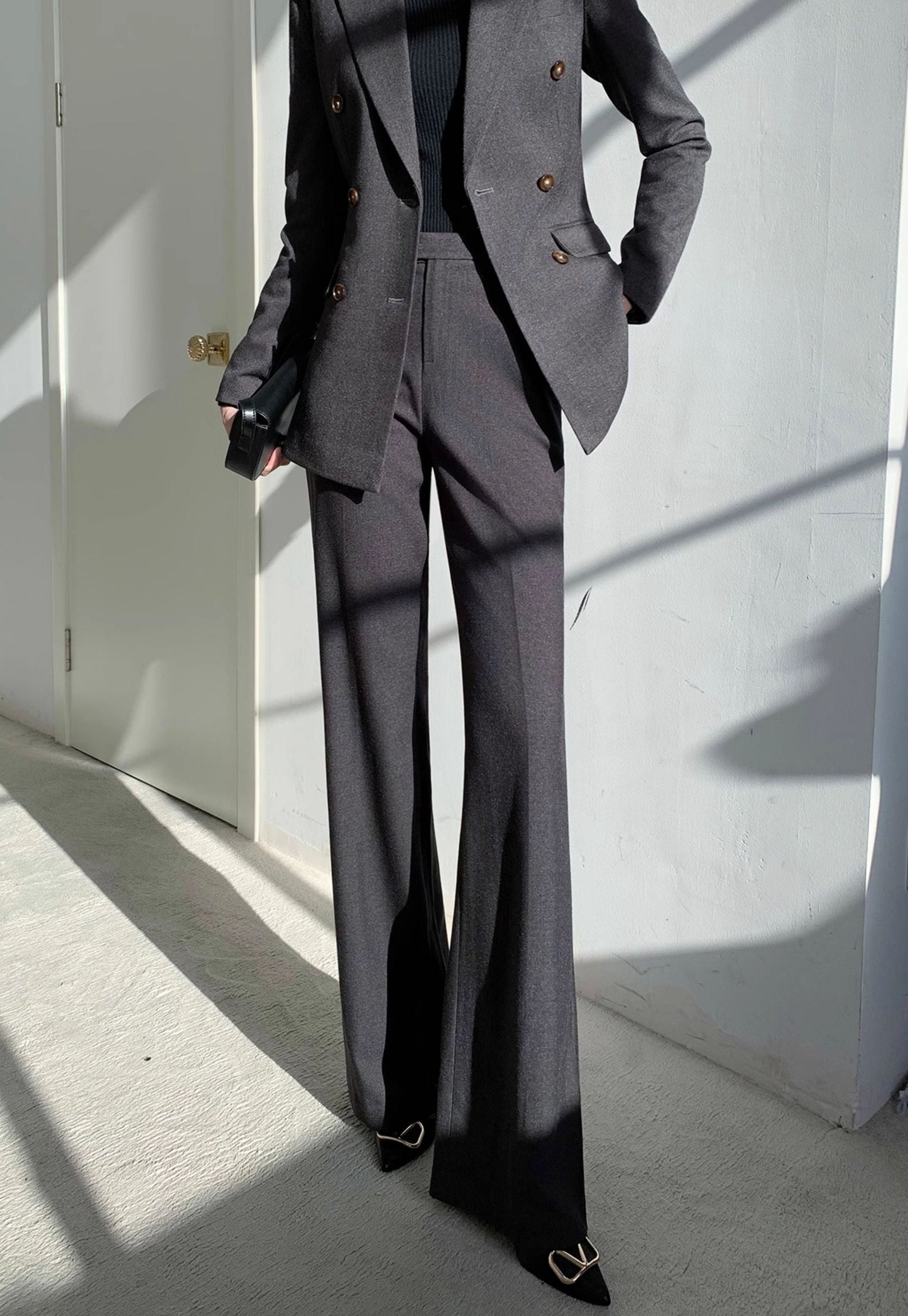 Double breasted jacket pants suit  R4