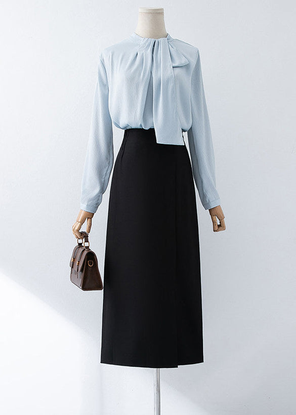 Soft Tie Neck Drape Blouse　R71