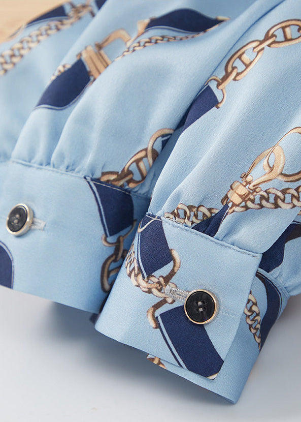 Chain Ribbon Tie Blouse　R77