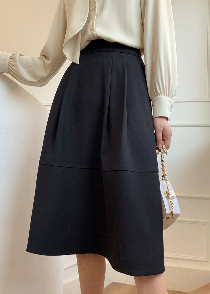 High Waist A-Line Midi Skirt　R108