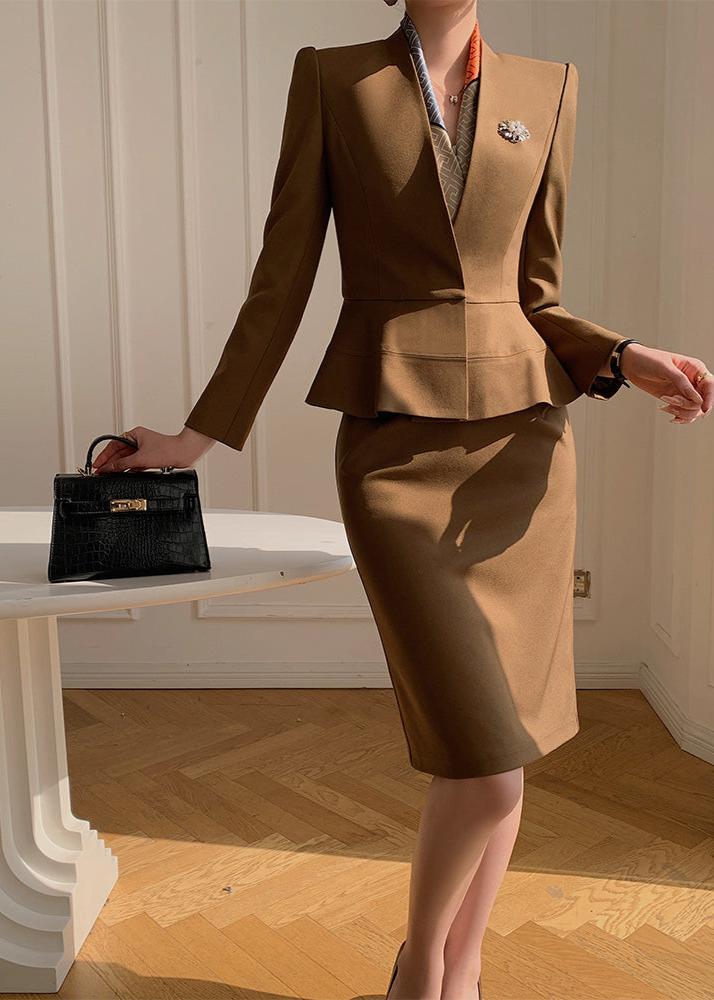 Peplum jacket skirt suit  R3