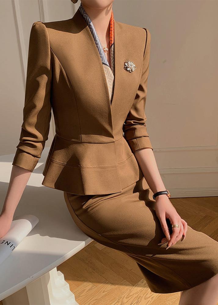 Peplum jacket skirt suit  R3