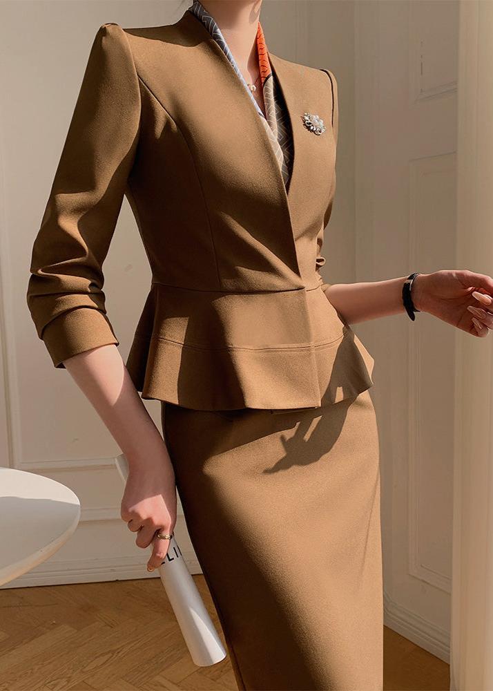 Peplum jacket skirt suit  R3