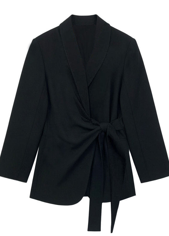 Draped Tie Waist Tailored Jacket　R165