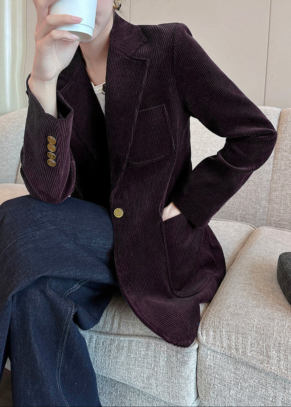 Corduroy Tailored Jacket　R191