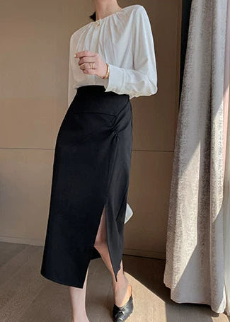 Elegant Gather Neck Blouse　R85