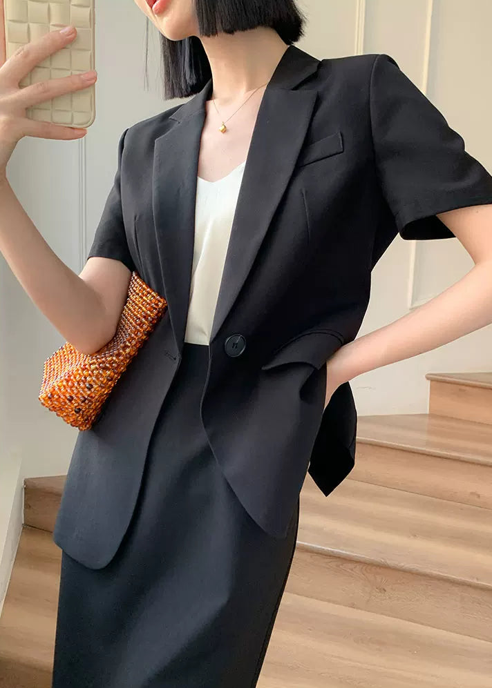 Refined Half Sleeve Jacket & Straight Skirt Set　R106