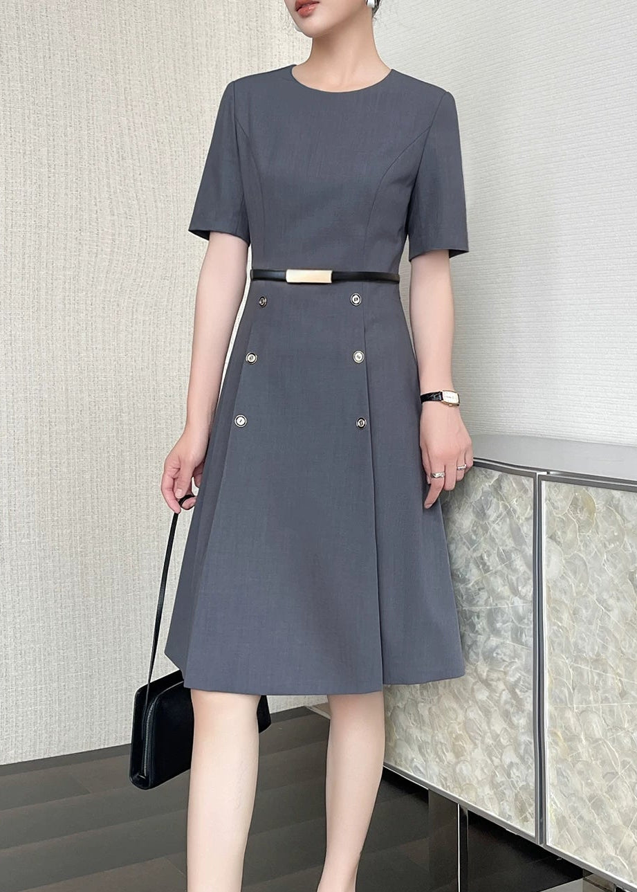 Belted Fit & Flare Midi Dress　R136