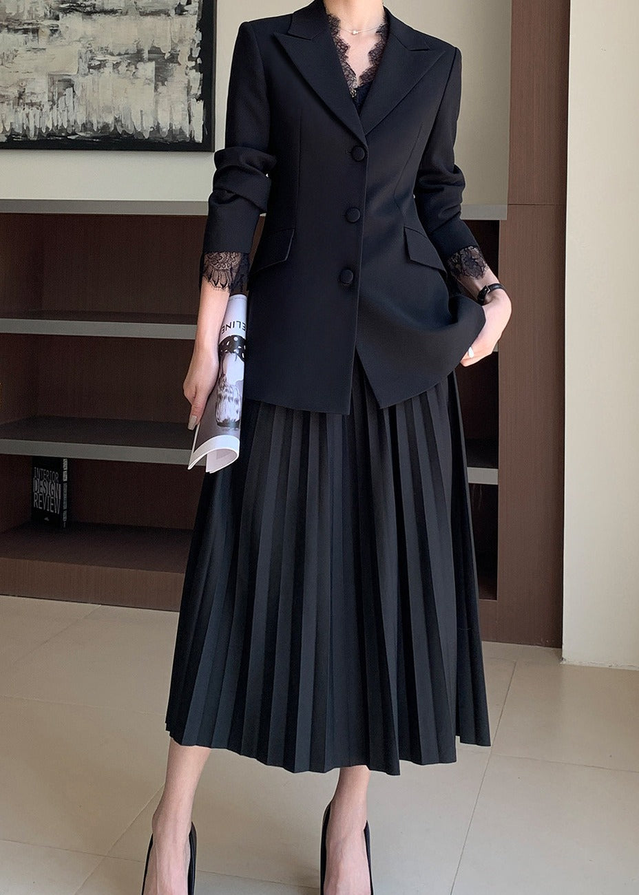Lace Trim Tailored Jacket　R112