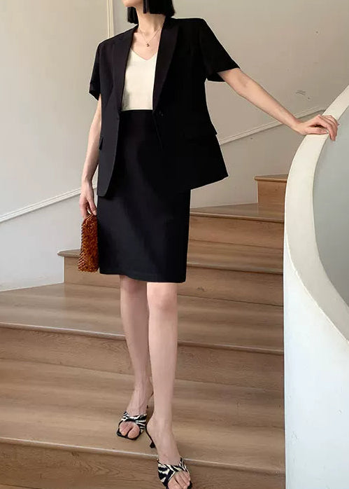 Refined Half Sleeve Jacket & Straight Skirt Set　R106