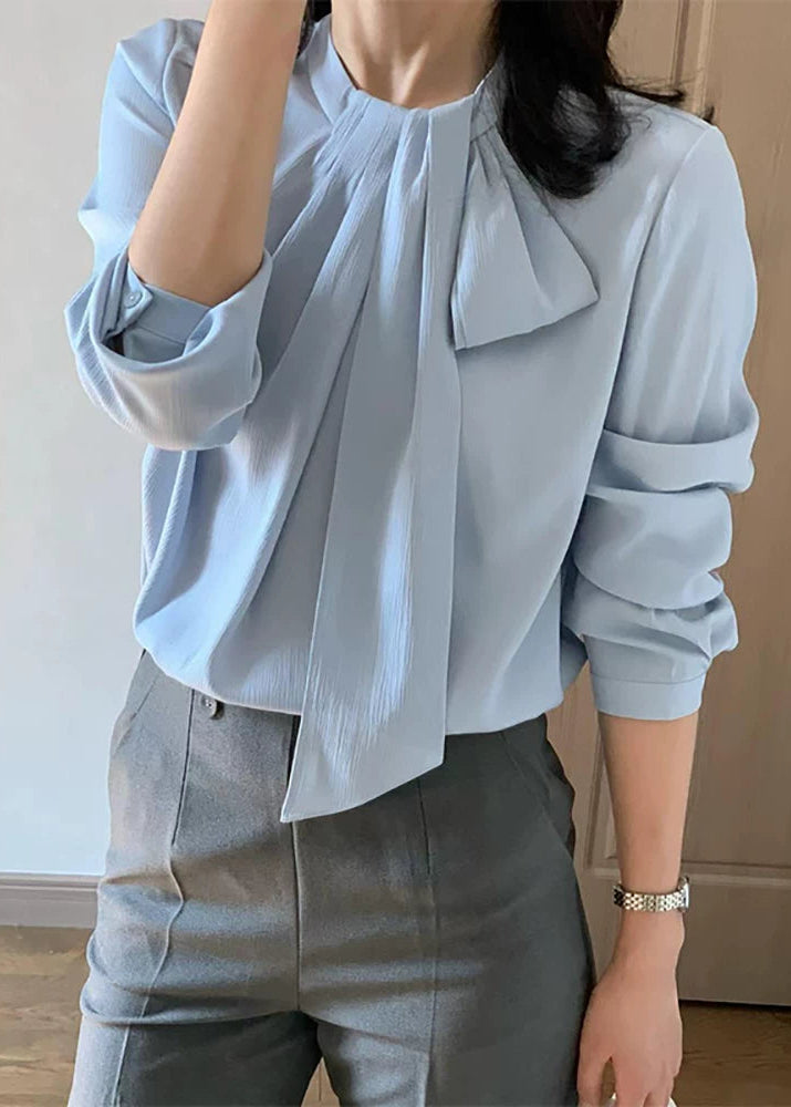 Soft Tie Neck Drape Blouse　R71