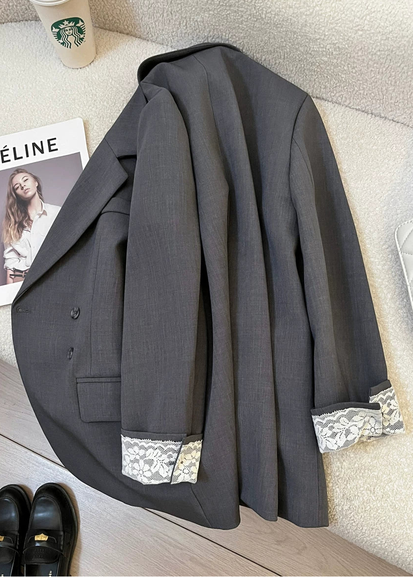 Lace Cuff Double Tailored Jacket　R67