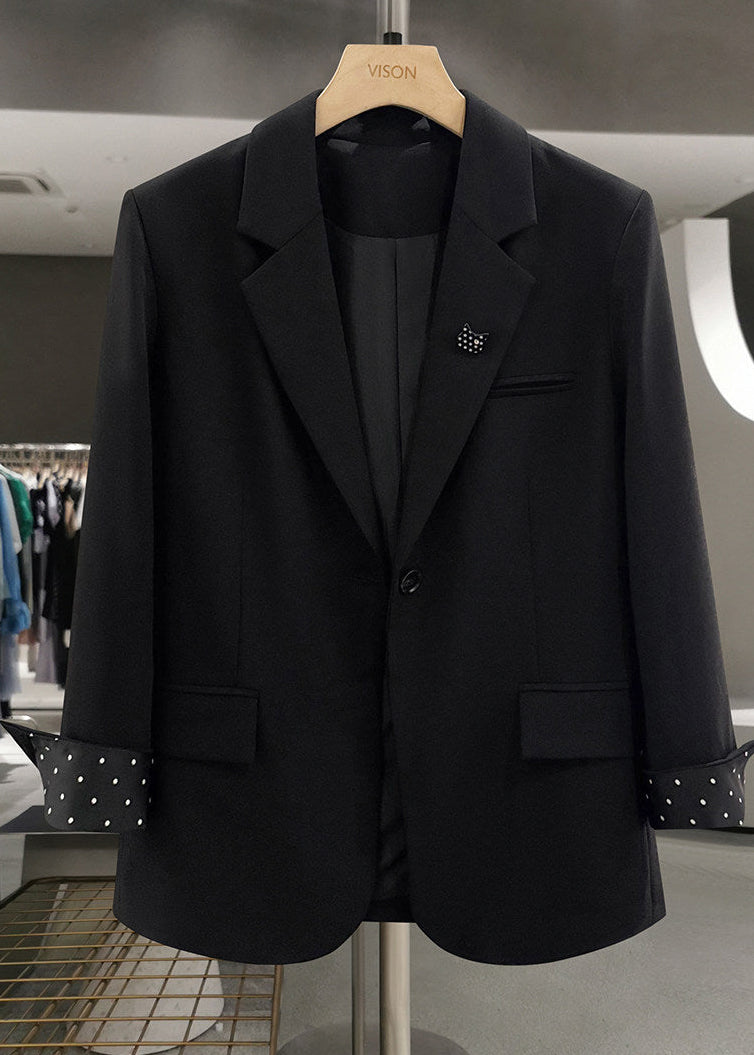 Polka Dot Cuff Single-Button Blazer　R186