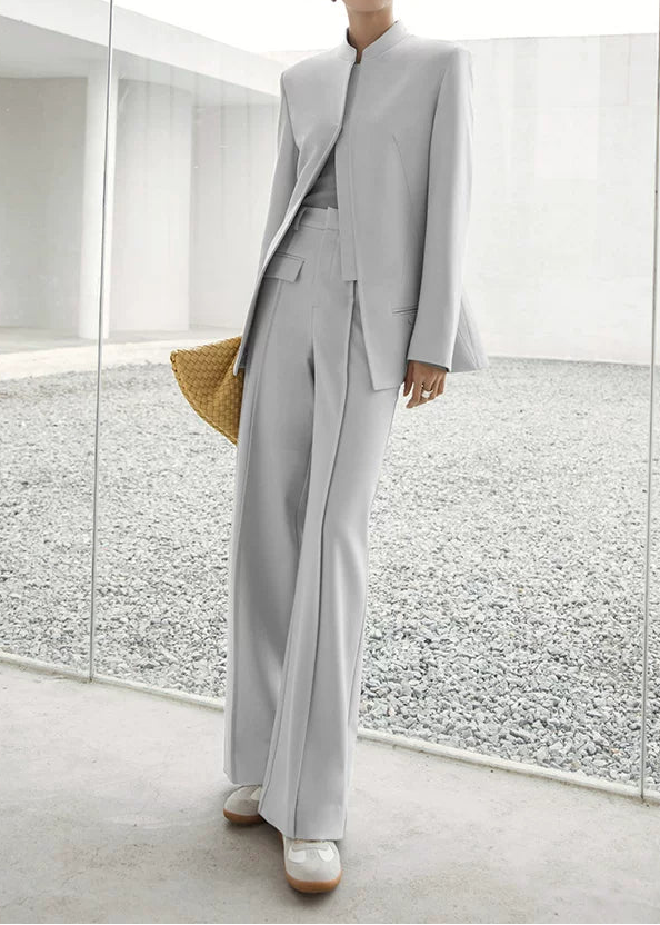 Minimal Collarless Jacket / Wide Pants（Select Item） 　R95