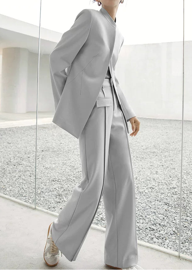 Minimal Collarless Jacket / Wide Pants（Select Item） 　R95