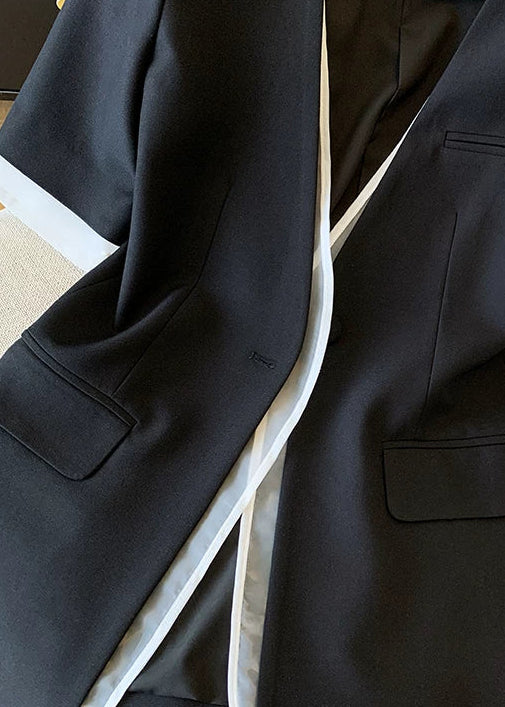 Layered Half Sleeve Collarless Jacket　R133