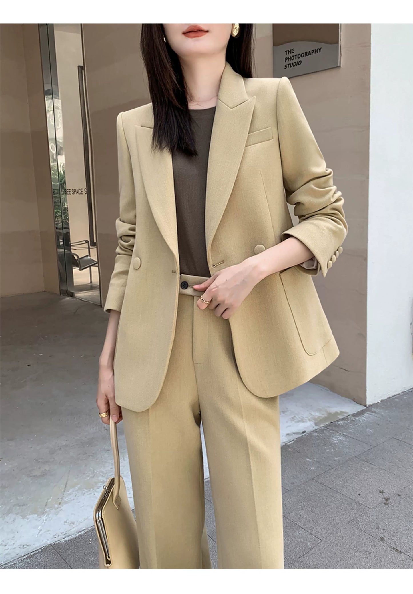 Chic Wide-Leg Suit Set　R56