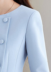 Double-Breasted Peplum Skirt Suit　R170