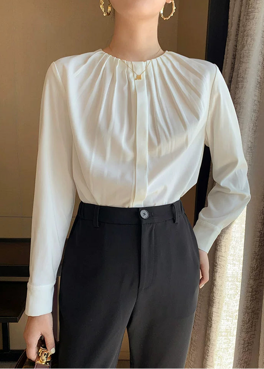 Elegant Gather Neck Blouse　R85