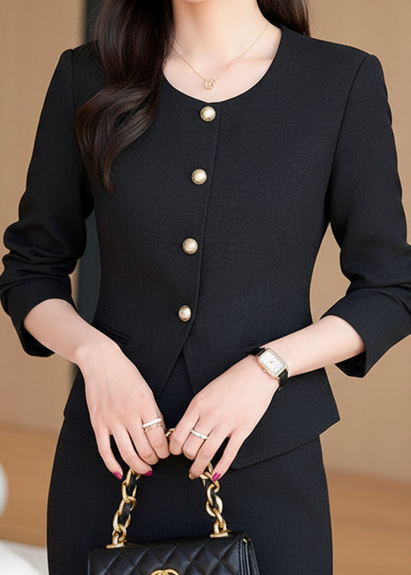 Classic Gold Button No-Collar Set-Up　R46