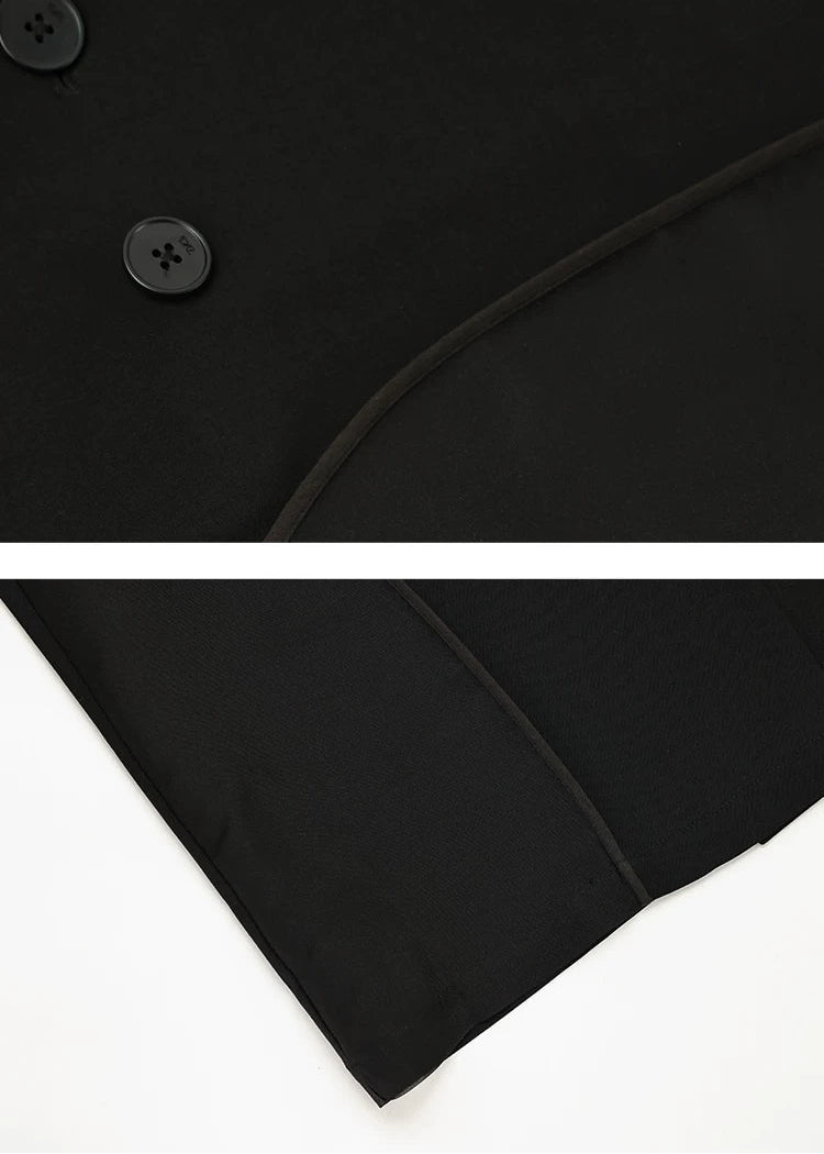 Sheer Sleeve Double-Breasted Blazer　R134