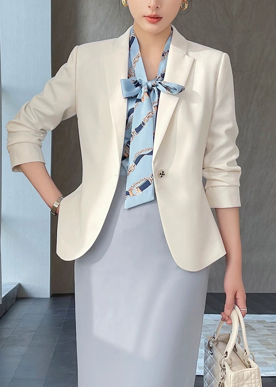 Chain Ribbon Tie Blouse　R77