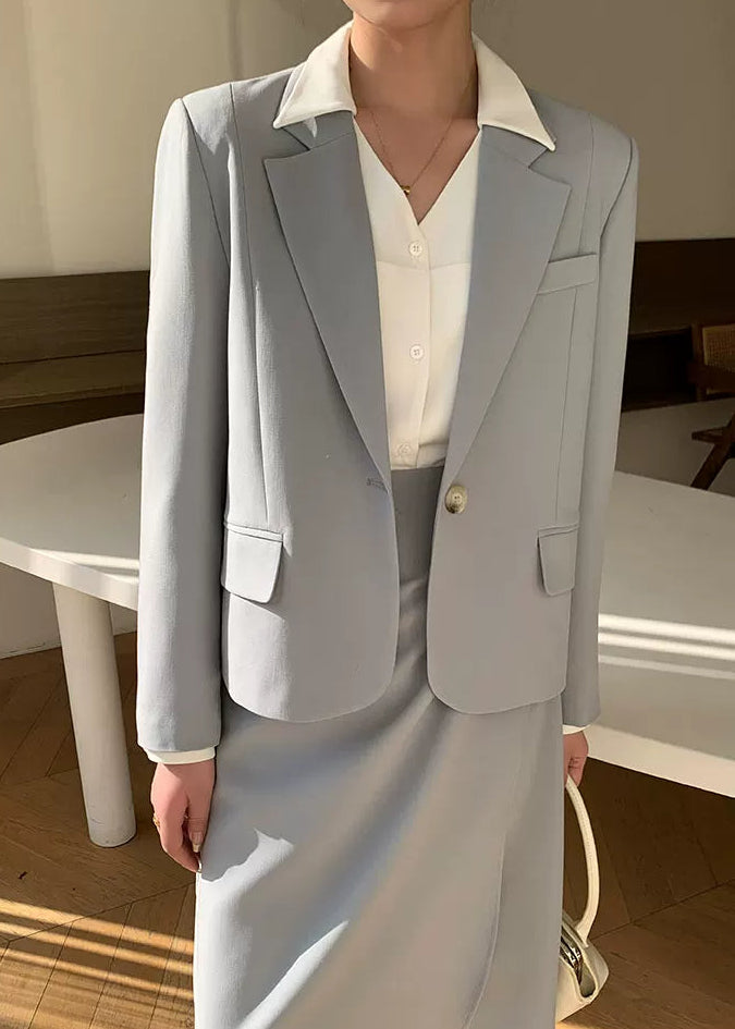 Clean Line Jacket & Draped Midi Skirt Set　R104