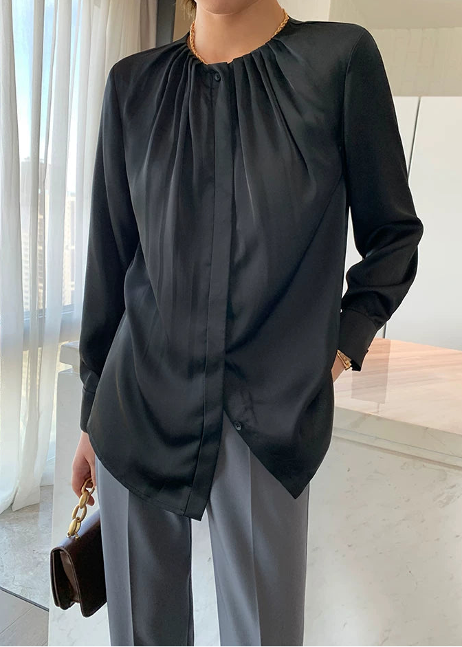 Elegant Gather Neck Blouse　R85