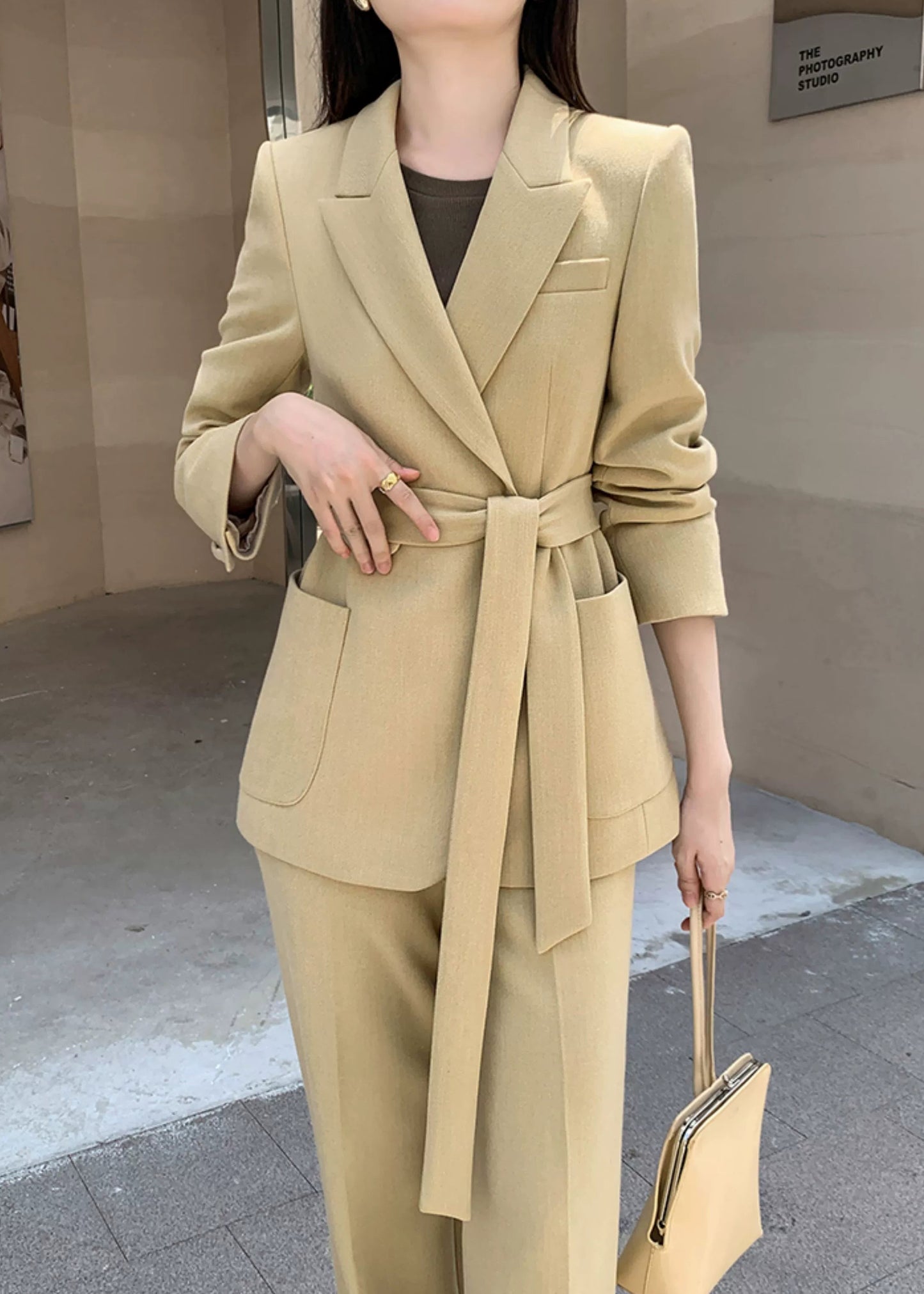 Chic Wide-Leg Suit Set　R56