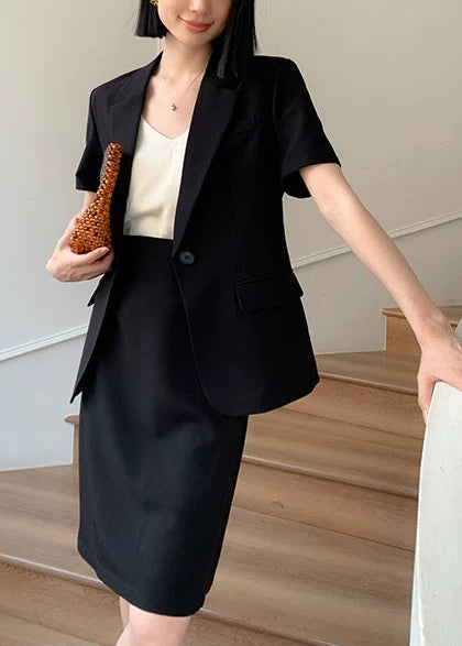Refined Half Sleeve Jacket & Straight Skirt Set　R106