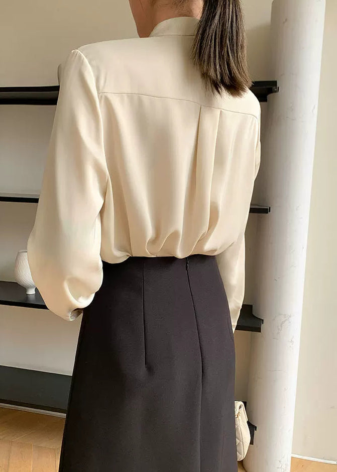 Asymmetry Frill Tie Blouse　R107