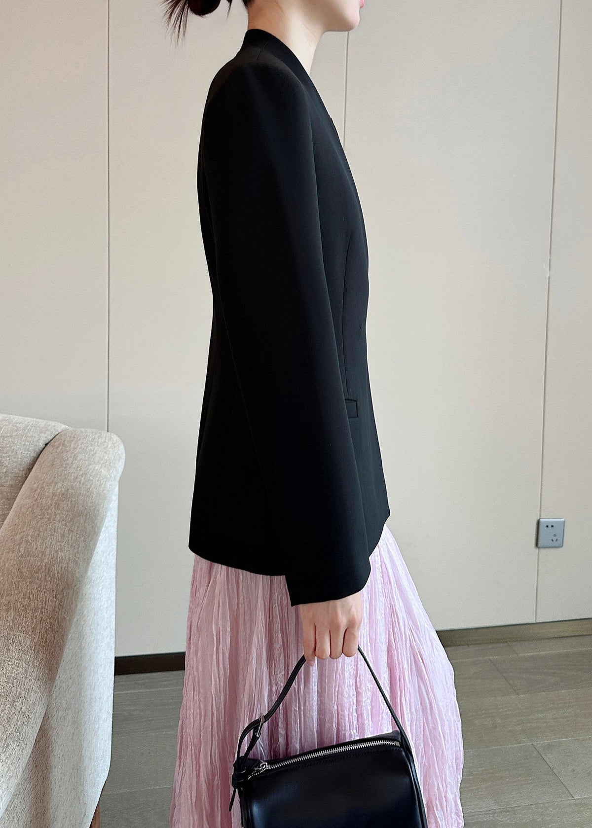Asymmetric Collarless Blazer　R166