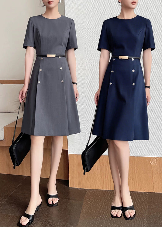 Belted Fit & Flare Midi Dress　R136