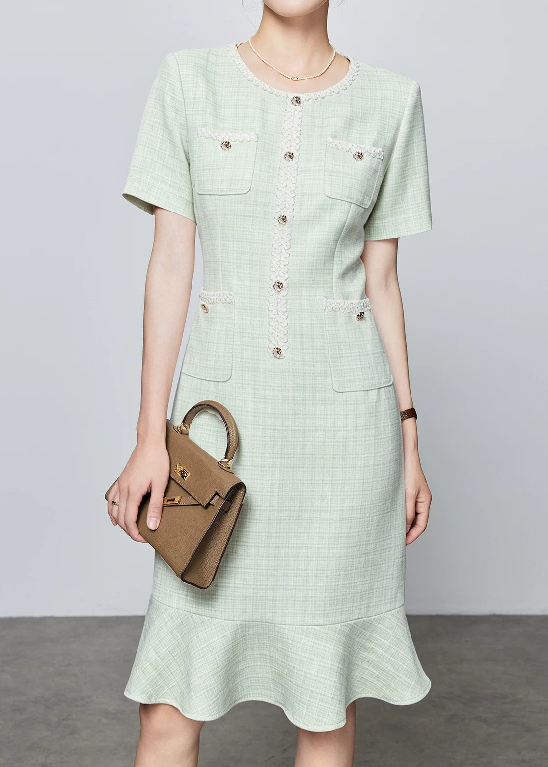 Short Sleeve Fishtail Dress　R139