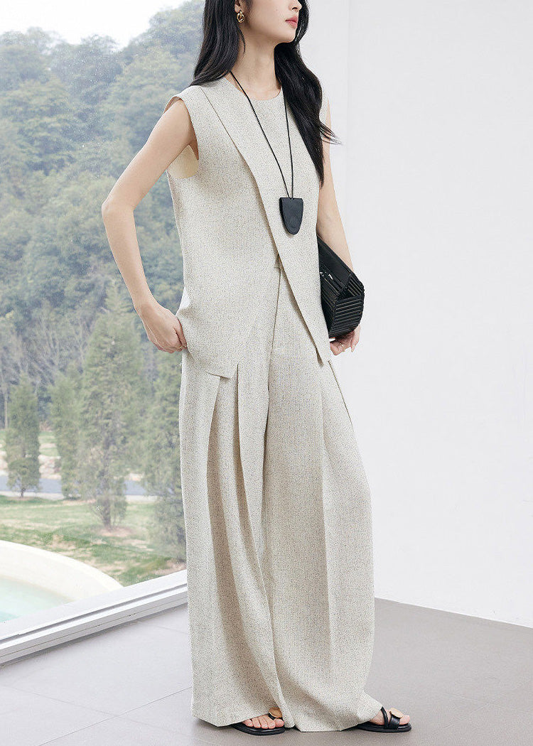Vest and Wide-Leg Pants Set　R140