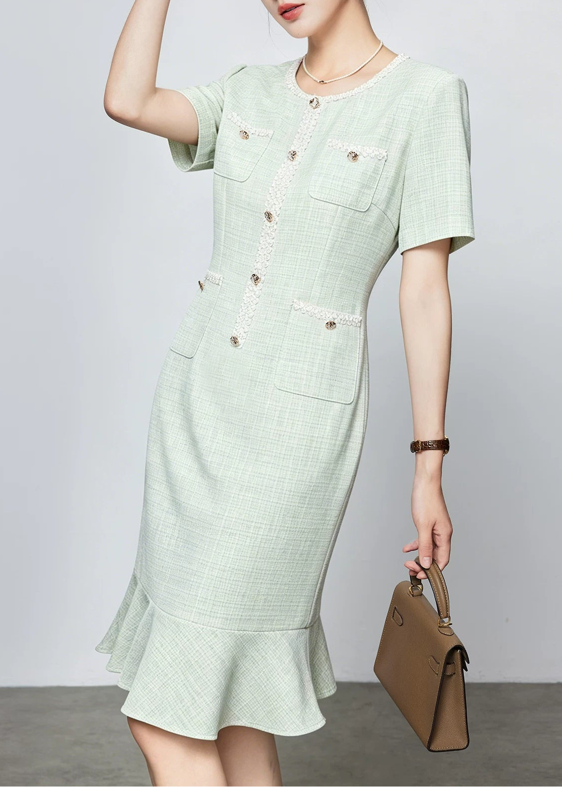 Short Sleeve Fishtail Dress　R139