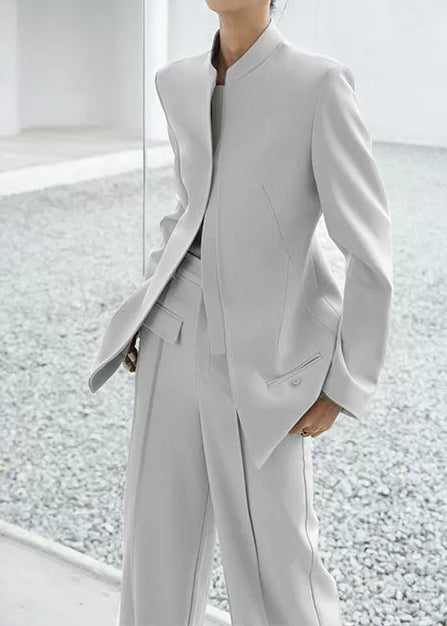 Minimal Collarless Jacket / Wide Pants（Select Item） 　R95
