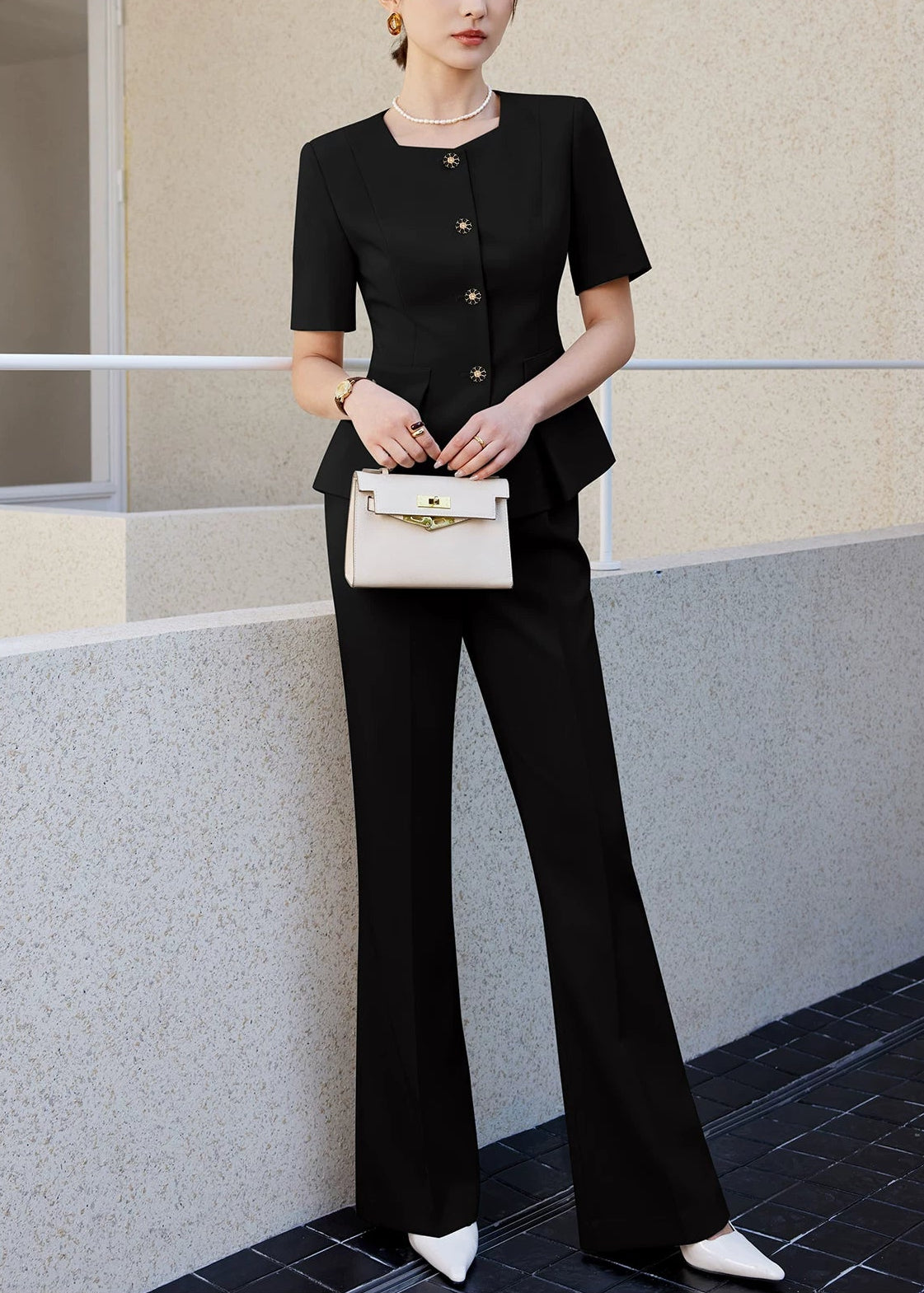 Grace Short Sleeve Peplum Set　R88