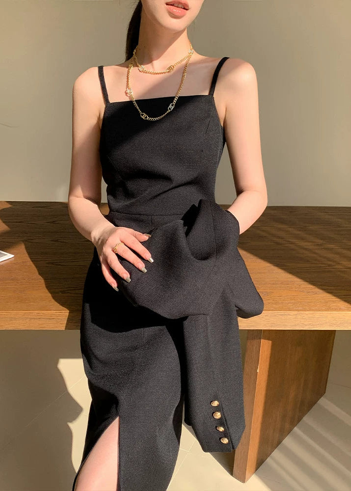 Minimal Chic Cropped Jacket & Dress Set　R101