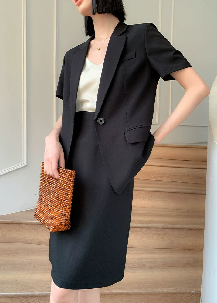 Refined Half Sleeve Jacket & Straight Skirt Set　R106