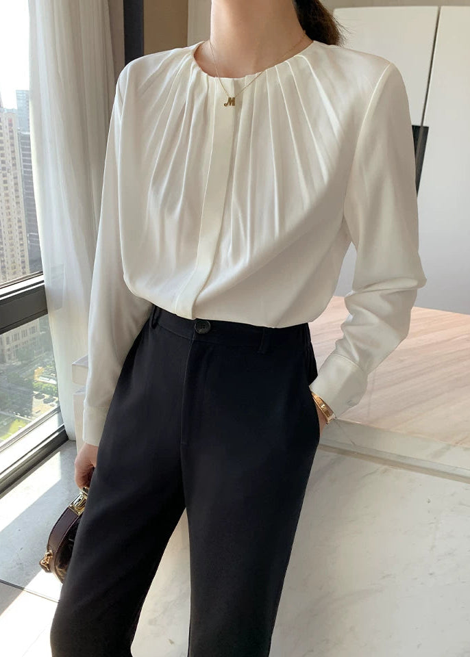 Elegant Gather Neck Blouse　R85