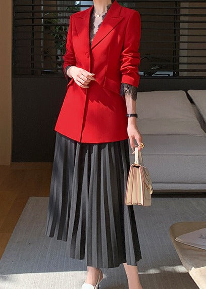 Lace Trim Tailored Jacket　R112