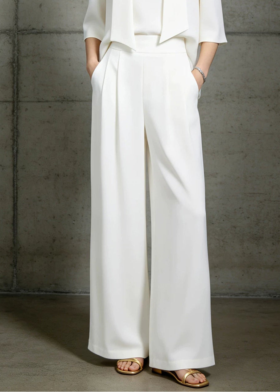 Open-Front Cropped Jacket & Wide-Leg Pants Set　R145